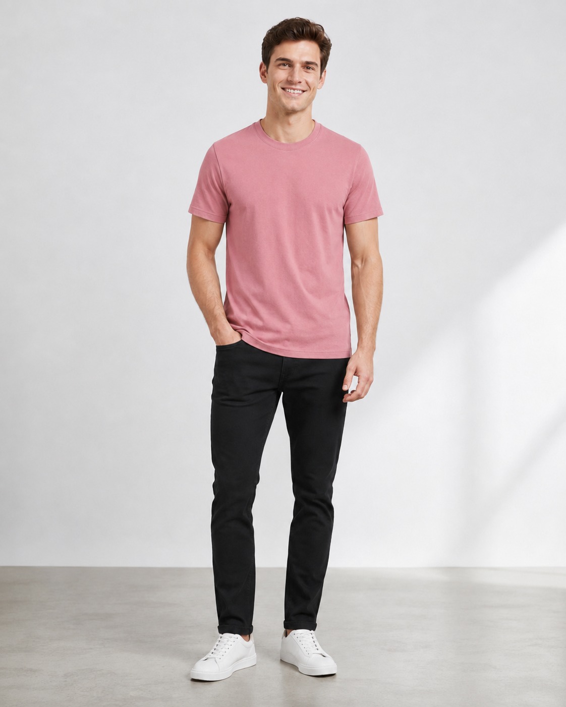 100% Cotton Plain T-Shirt – Flamingo Pink